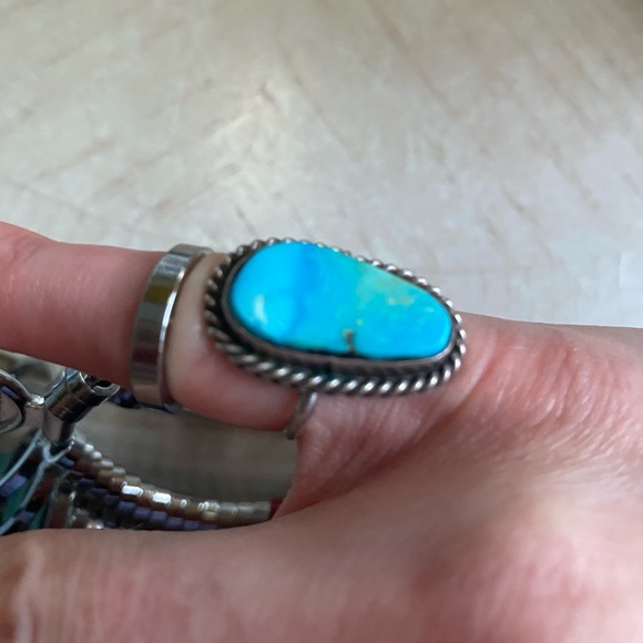 Vintage Turquoise Ring western small size 4 - Picture 10 of 10